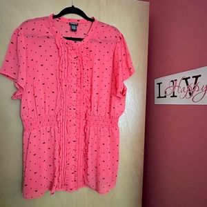 Pink Blouse w/ Black Cats